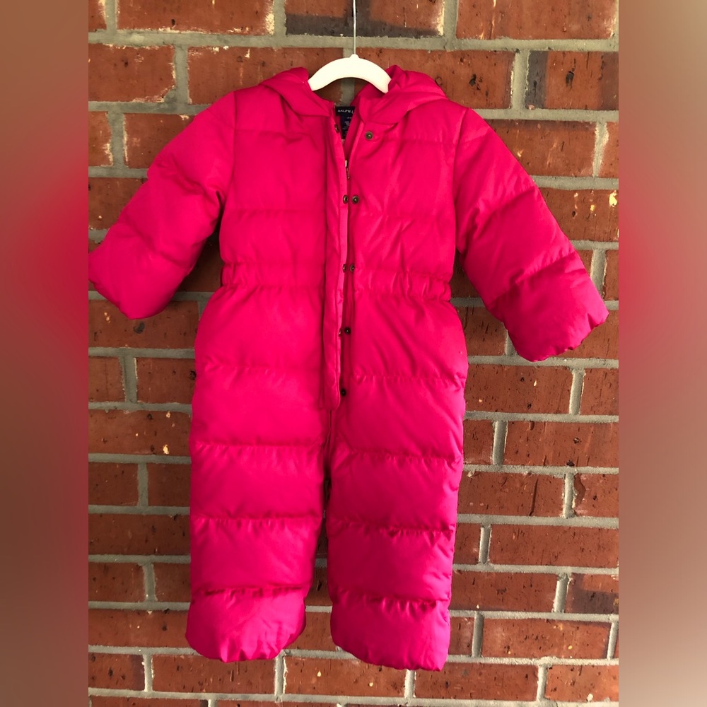 Ralph Lauren magenta puffer snowsuit